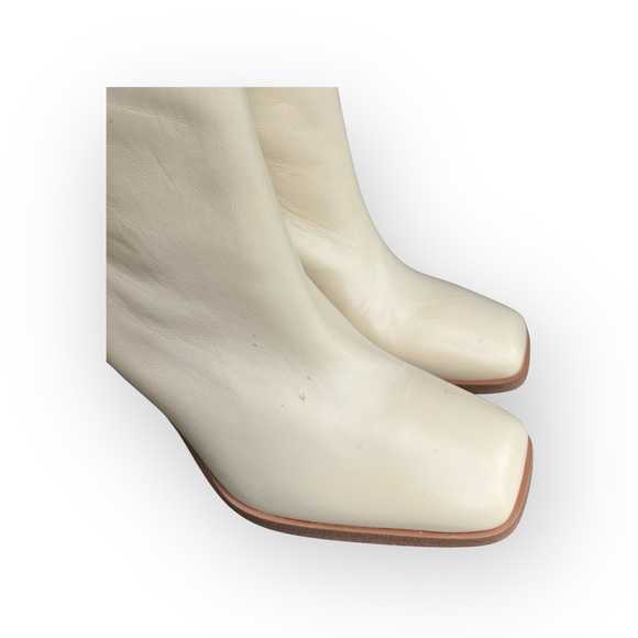 Sam Edelman Cream Knee-High Leather Boots 3.25” heels - Picture 6 of 15